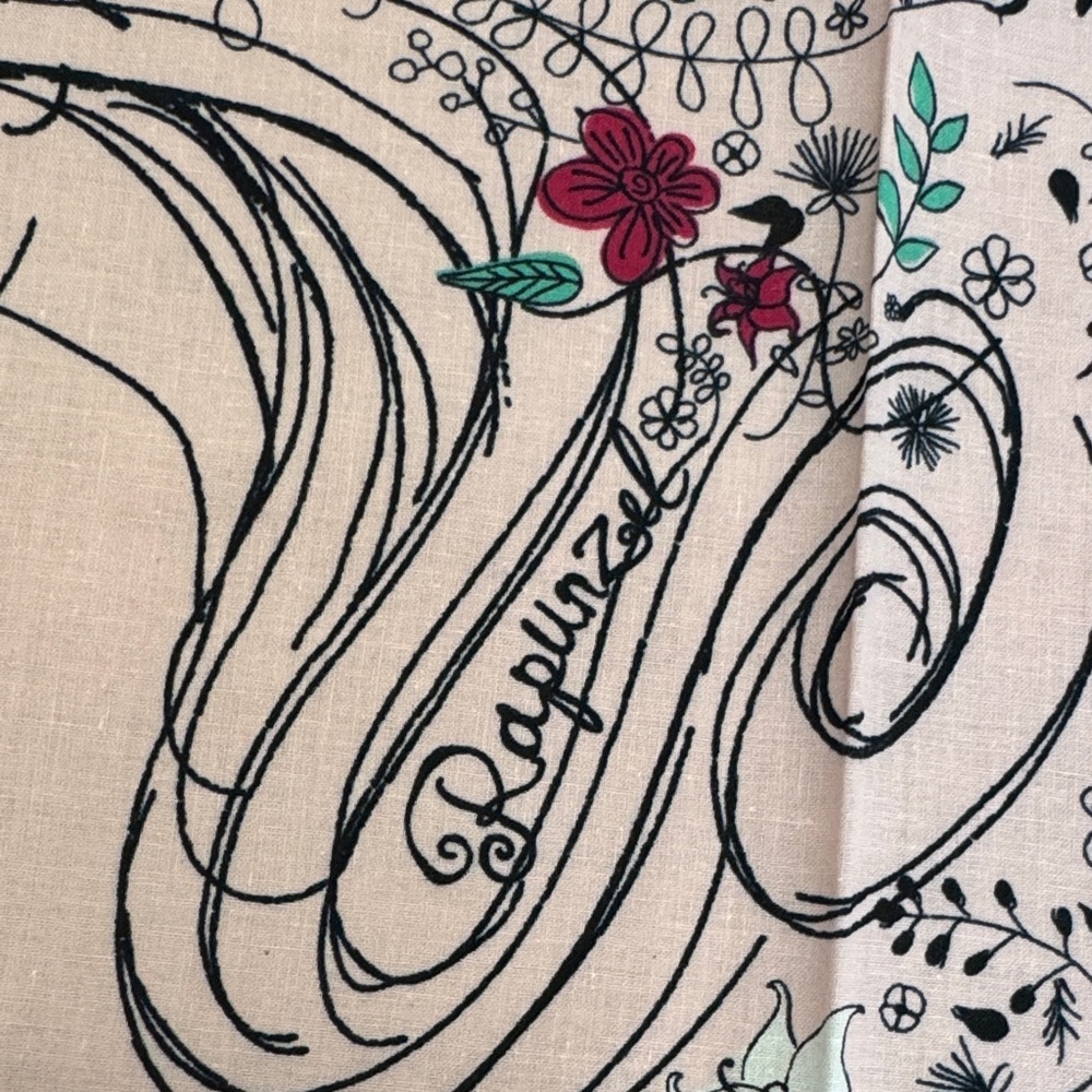 Disney Princess Floral Scarf - Pink and Black vintage handkerchief - Picture 8 of 8